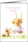 My Special Friend, Cute Girl on Swing and Dog card