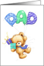 Happy Father’s Day Bear Flying with DAD Balloons and Presents card