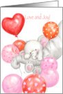 Baby Shower Baby Girl Elephant with Balloons card