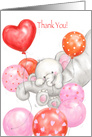 Thank You for Baby Shower Gift, Baby Girl Elephant with Balloons card