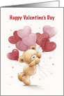 Happy Valentine’s Day, Bear with Heart Shaped balloons card