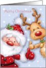 Comical Santa and Reindeer’s Thumb Up card