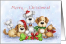 Christmas from All of Us Dogs with Huge Wrapped Bone card