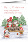 Christmas to Daughter and Son in Law Bear couple on Bench card