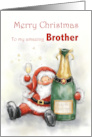 Merry Christmas to Brother Santa with Drink card