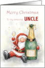 Merry Christmas to Amazing Uncle Santa with Drink card