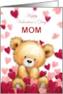 Valentine to Mom Bear Sitting in Hearts Around card