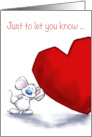 Happy Valentine’s Day Cute Mouse with Big Heart card