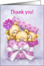 Thank You Cute Bears Popping out from Box card