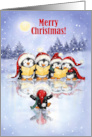 Merry Christmas Penguins Singing Chorus card