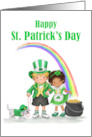 Happy St. Patrick’s Day Children in Green Costume card