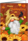 Thanksgiving for Friend and family Gnome with Crow card