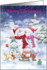 Christmas Snowman family card