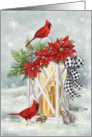 Christmas with Lantern and Cardinal card