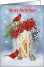 Merry Christmas Lantern with Animals card
