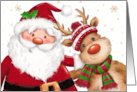 Merry Christmas Santa and Reindeer card
