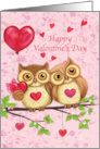 Happy Valentine’s Day Owl couple on Branch card