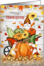 Thanksgiving for friend Gnomes with pumpkins card