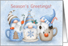 Season’s Greetings Gnomes in Hot Chocolate Mug card