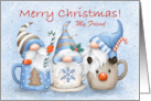 Christmas my Friend Gnomes in Hot Chocolate Mug card