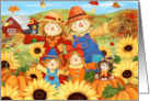 To Friend and Family Scarecrow Thanksgiving card