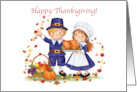 Children in Costume with Harvest Happy Thanksgiving card