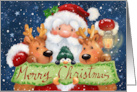 Santa and Friends Merry Christmas card