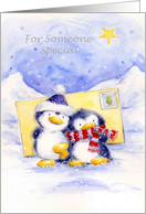 Christmas penguins card
