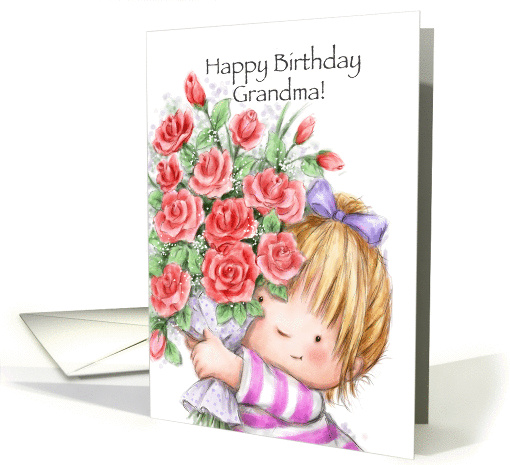Flowers to Grandma for her birthday from granddaughter card (1434334)