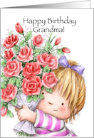 Flowers to Grandma for her birthday from granddaughter card
