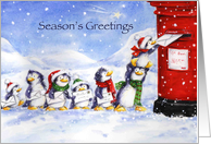 Penguins on line to post their season’s greeting cards. card