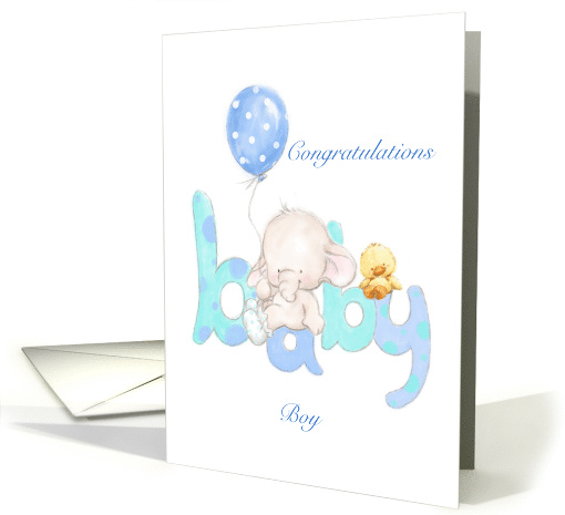 Soft baby boy color letter and cute baby elephant with... (1484878)