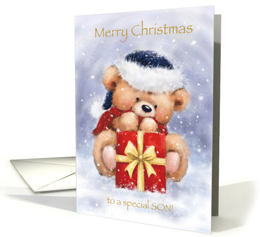 Merry Christmas for a special son,cute bear with scarf... (1492288)