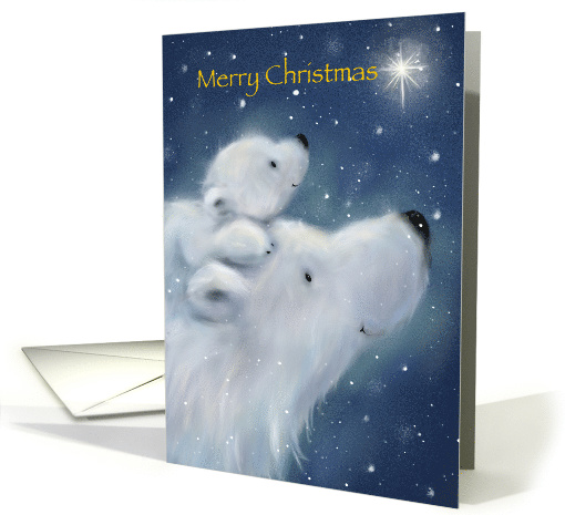 Polar bear and cub on back,Merry Christmas to the best... (1502492)