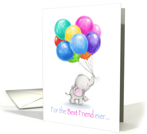 Very cute small elephant with colorful balloon, happy... (1517718)