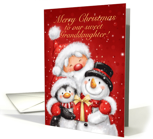 Merry Christmas to Our Sweet Granddaughter, with Snow Friends card