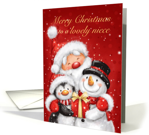 Merry Christmas to lLovely Niece, with Snow Friends card (1548938)
