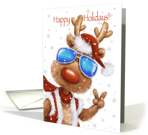 Comical Happy Holidays, Cool Reindeer With Sunglasses... (1551606)