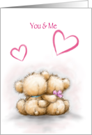 Happy Valentine’s Day, Two Bears Cuddling On Back card