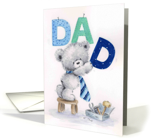 Happy Father's Day, Cute Bear with Letter DAD card (1559838)