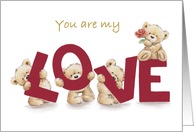 Valentine’s Love Bears, You are My Love card
