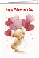 Happy Valentine’s Day, Bear with Heart Shaped balloons card