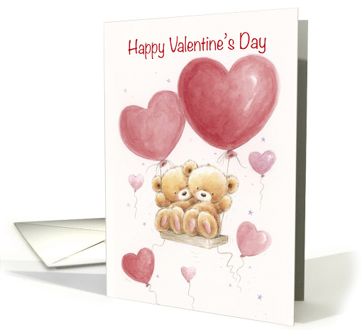 Happy Valentine's Day, Bear Couple on Swing card (1597570)