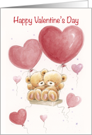 Happy Valentine’s Day, Bear Couple on Swing card