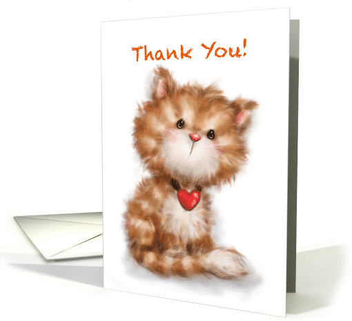 Thank You Card With Cute Cat card (1628276)