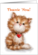 Thank You Card With Cute Cat card