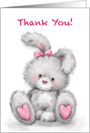 Thank You Card With Cute Bunny card