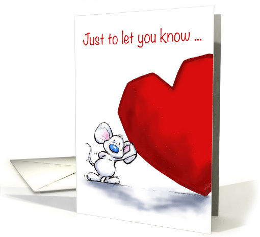 Happy Valentine's Day Cute Mouse with Big Heart card (1660740)
