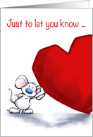 Happy Valentine’s Day Cute Mouse with Big Heart card