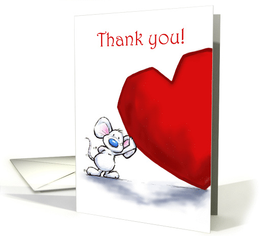 Thank You Cute Mouse with Big Heart card (1660910)